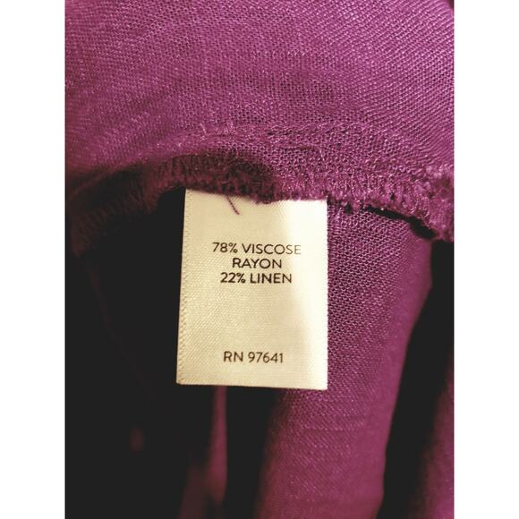 J. Jill Purple Midi Dress LP Large Short Button Front Sleeves NWT - Picture 12 of 14